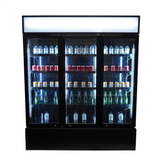 Glasdeur Koelkast Zwart | 1065L | 3 Glasdeuren | +1°C/+10°C | Geforceerd | 1600x610x1973(h)mm
