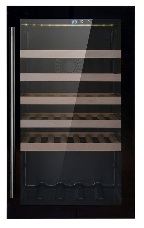 Wijnkoelkast 118L Glasdeur | 49 flessen | Zwart | +5°C/+20°C | Geforceerd | 485x600x820(h)mm