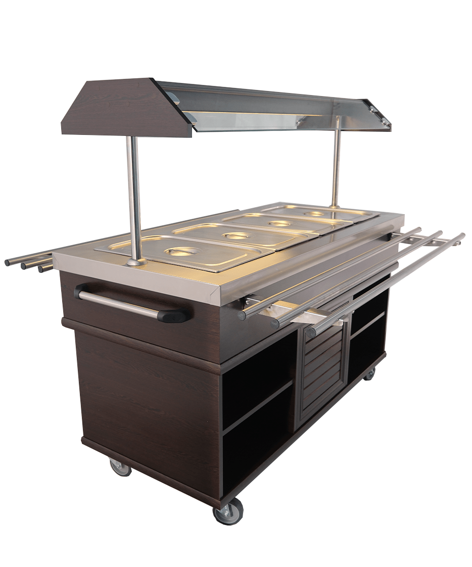 Gekoeld Buffet | 4x 1/1 GN | +4°C/+8°C | Statisch | Verlichte Kap | 1500x700x1400(h)mm