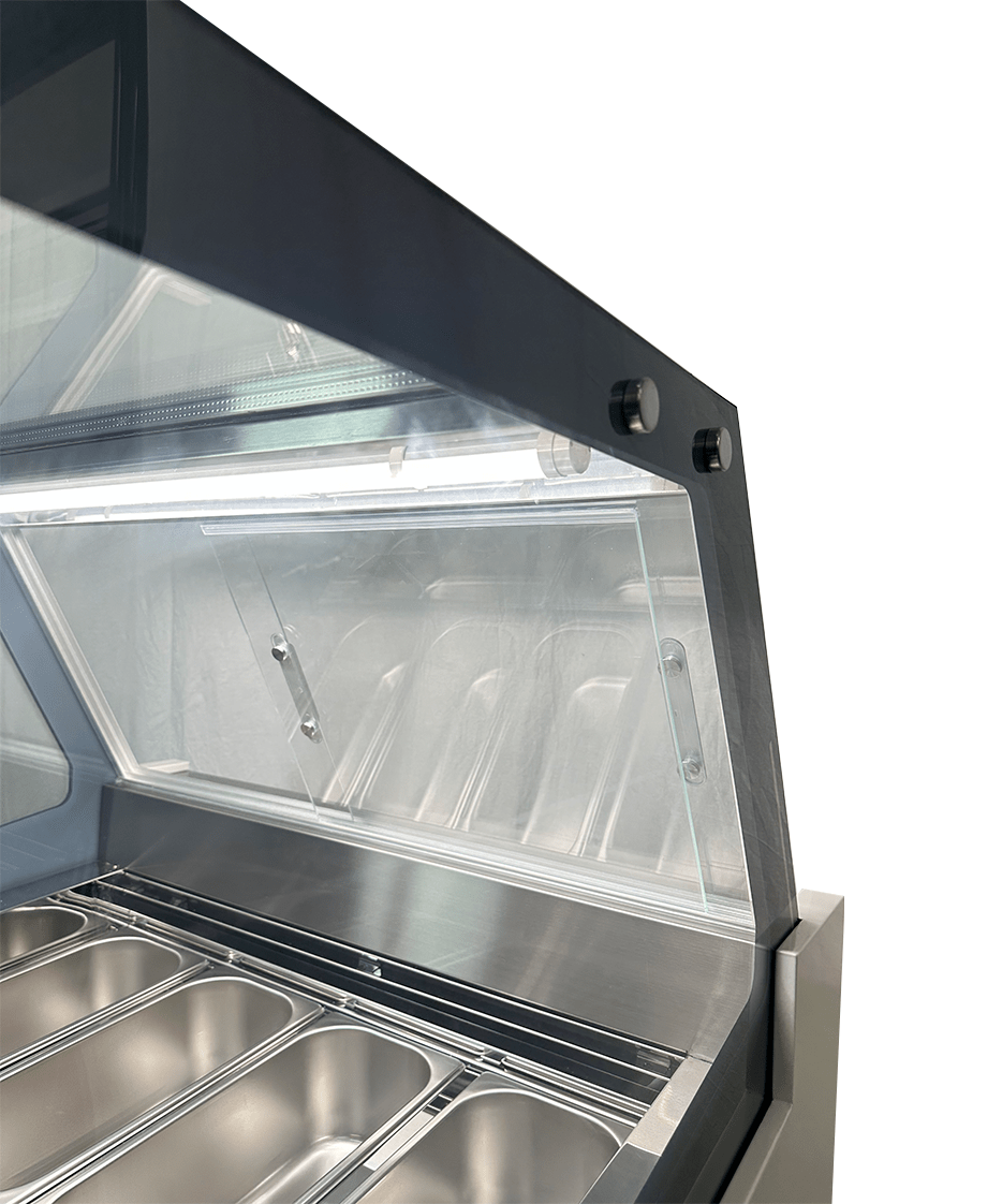 Schepijsvitrine KOMODO | 189L | 6x 5L | -16°C/-18°C | Geforceerd | 910x880x1300(h)mm