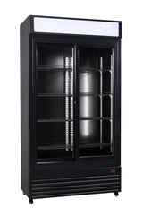 Glasdeur Koelkast Zwart | 780L | Schuifdeuren | +2°C/+10°C | Geforceerd | 1120x595x2100(h)mm