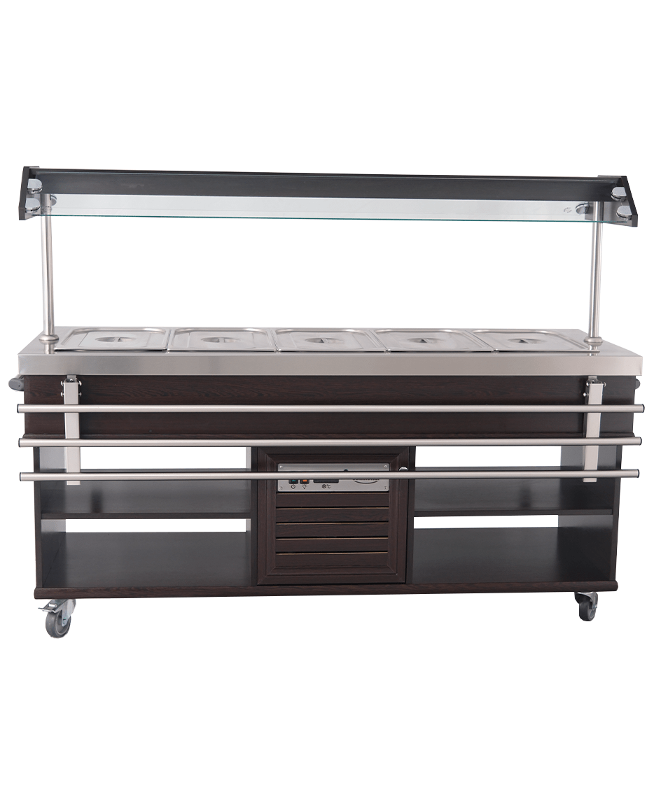 Gekoeld Buffet | 5x 1/1 GN | +4°C/+8°C | Statisch | Verlichte Kap | 1900x700x1400(h)mm