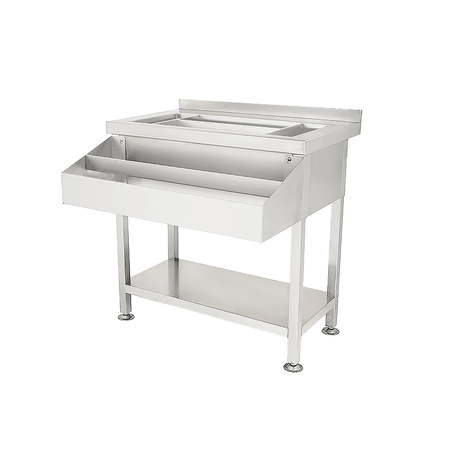 Bar-/Cocktailstation | RVS | IJs-/Ingrediëntenbak + Flessenrek | 900x820x900/950(h)mm