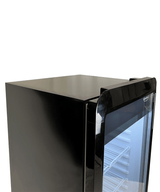 Glasdeur Koelkast | Laag Model | 240L | Zwart | +1°C/+10°C | Geforceerd | Wielen | 540x560x1525(h)mm