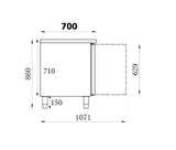Vrieswerkbank | 402L | 3 Deuren | -10°C/-20°C | Geforceerd | 1795x700x850(h)mm
