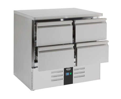 Koelwerkbank | 257L | 4 Laden | +2°C/+8°C | Statisch met ventilator | 900x700x875(h)mm