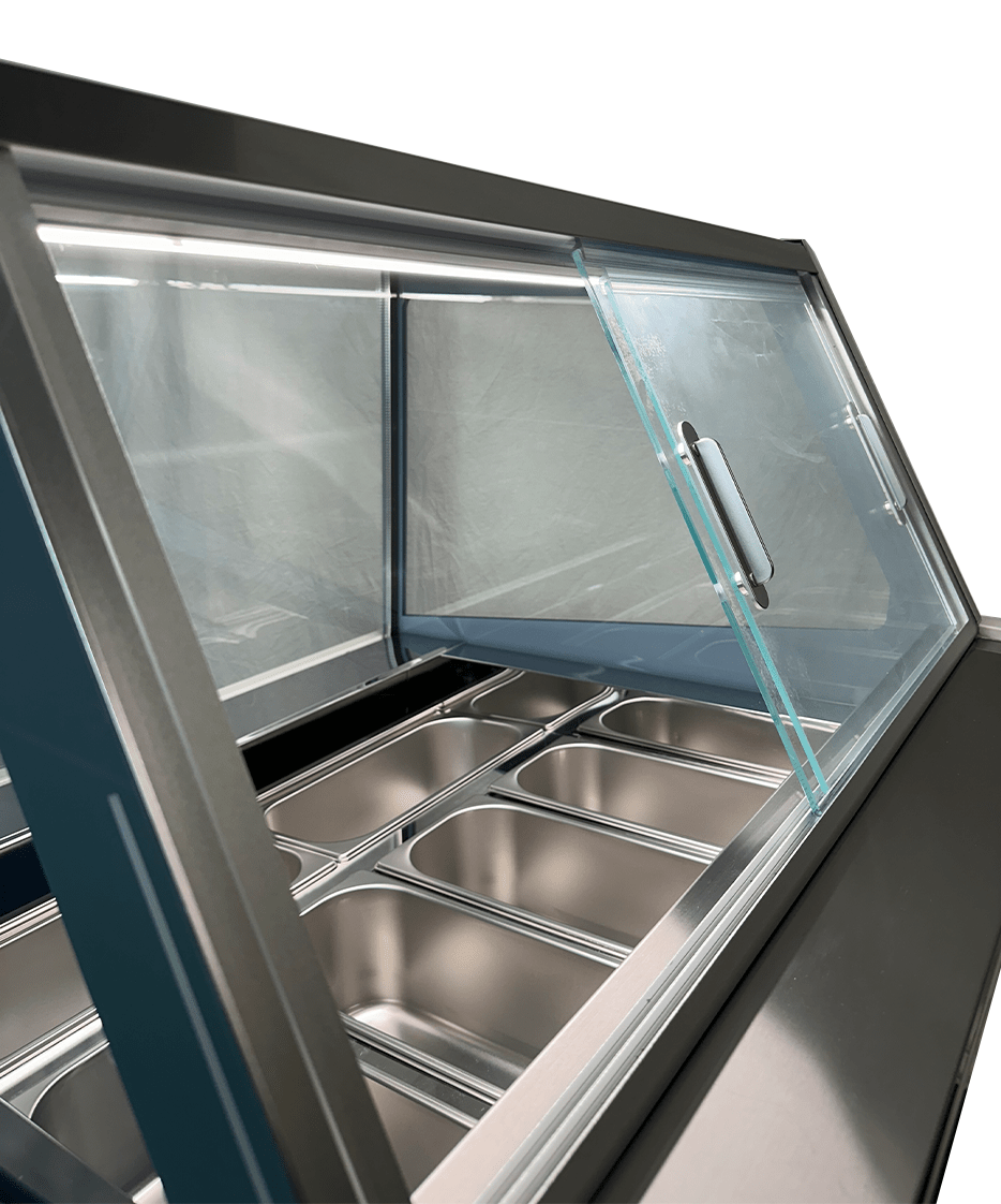 Schepijsvitrine KOMODO | 189L | 6x 5L | -16°C/-18°C | Geforceerd | 910x880x1300(h)mm