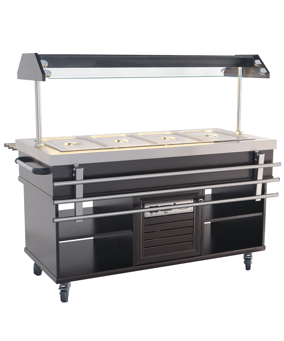 Gekoeld Buffet | 4x 1/1 GN | +4°C/+8°C | Statisch | Verlichte Kap | 1500x700x1400(h)mm
