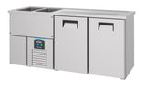 Vatenkoeler | PRO LINE | 2 Deuren | -2°C/+8°C | Geforceerd | Spoelbak (Links) | 1950x700x950(h)mm