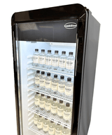 Glasdeur Koelkast | Laag Model | 240L | Zwart | +1°C/+10°C | Geforceerd | Wielen | 540x560x1525(h)mm