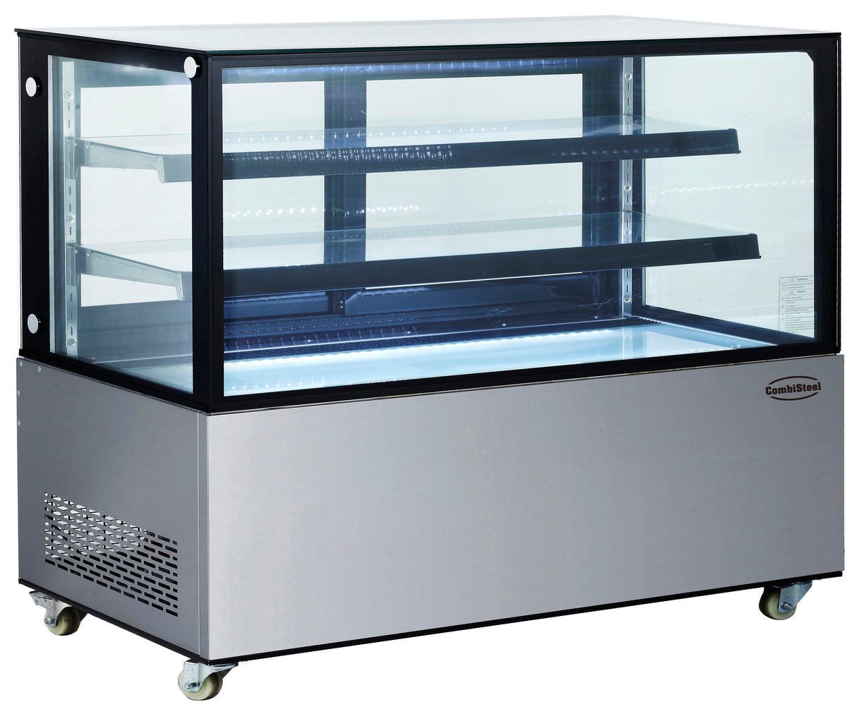 Koelvitrine | 470L | Zwart/RVS | +2°C/+8°C | 3 Schappen | 1515x675x1210(h)mm