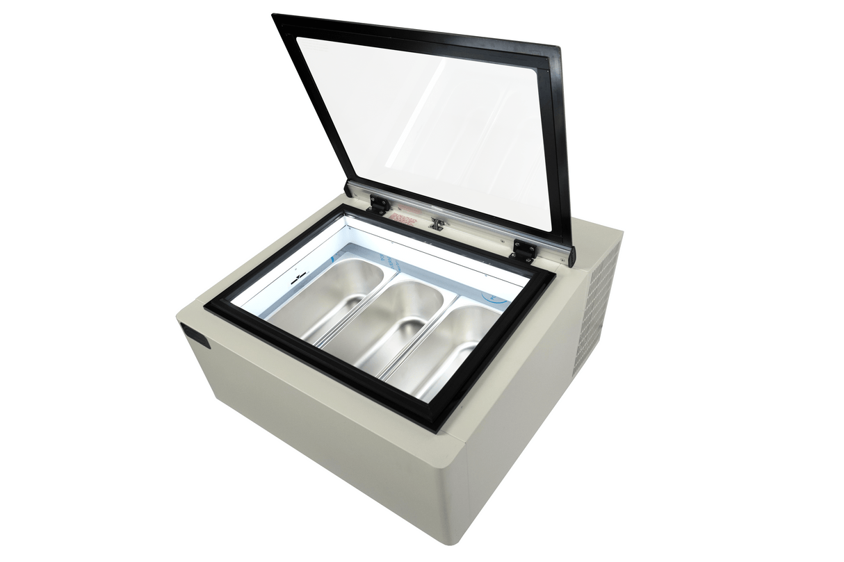 Schepijsvitrine | Wit | 3x 5L | -16°C/-18°C | Statisch | 670x750x375(h)mm