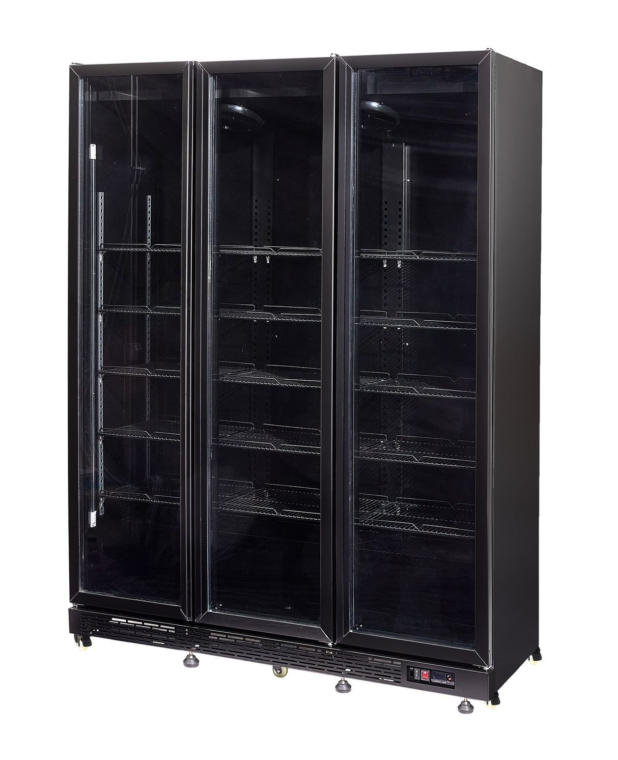 Glasdeur Koelkast | 1200L | Zwart | +2°C/+10°C | Geforceerd | Draaideuren | 1600x600x2100(h)mm