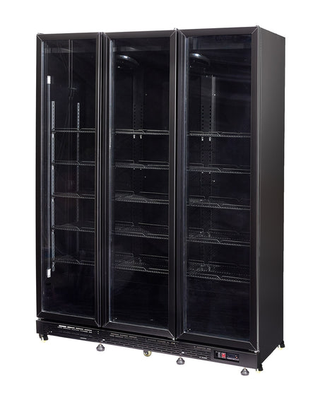 Glasdeur Koelkast | 1200L | Zwart | +2°C/+10°C | Geforceerd | Draaideuren | 1600x600x2100(h)mm