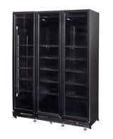 Glasdeur Koelkast | 1200L | Zwart | +2°C/+10°C | Geforceerd | Draaideuren | Anti-Condens Verwarming | 1600x600x2100(h)mm