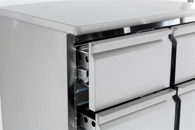 Koelwerkbank | 400L | 6 Laden | +2°C/+8°C | Statisch met ventilator | 1365x700x870(h)mm