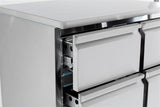 Koelwerkbank | 400L | 6 Laden | +2°C/+8°C | Statisch met ventilator | 1365x700x870(h)mm