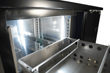 Barkoelkast  698L | Zwart | 0°C/+10°C | Geforceerd | 3 Deuren met 4 Laden | 2542x513x860(h)mm
