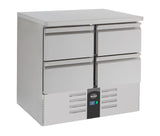 Koelwerkbank | 257L | 4 Laden | +2°C/+8°C | Statisch met ventilator | 900x700x875(h)mm