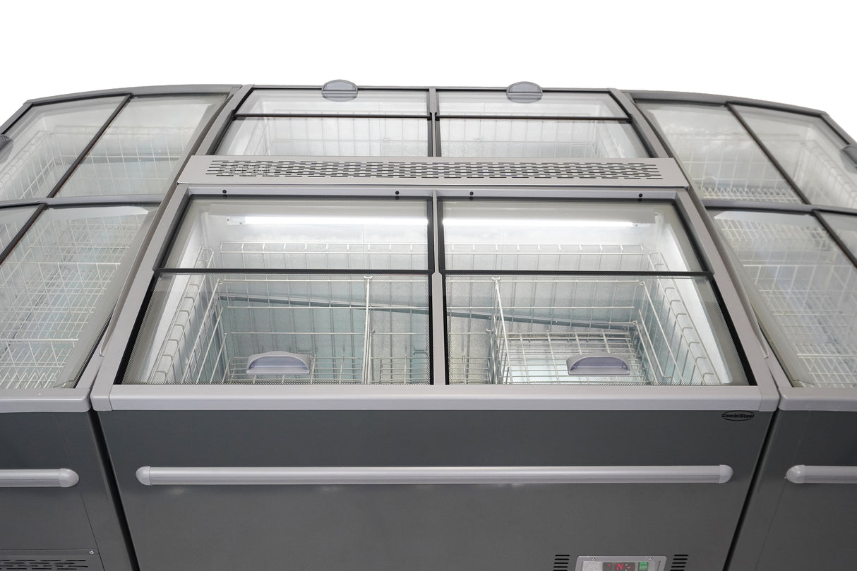 Supermarkt Vrieskist | 1040L | Grijs | -18°C/-22°C | Statisch | Schuifdeksels | 2500x850x870(h)mm