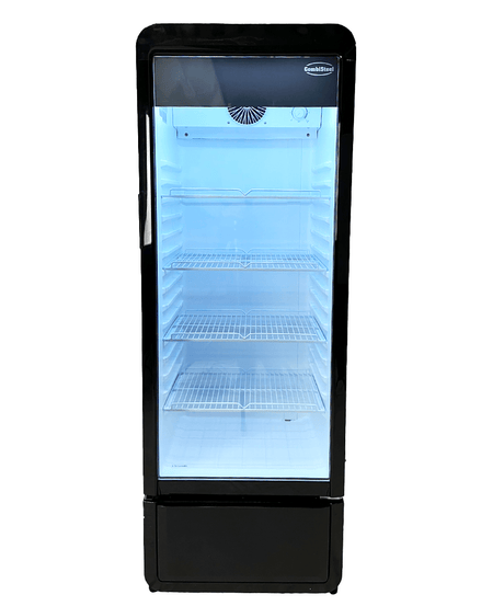 Glasdeur Koelkast | Laag Model | 240L | Zwart | +1°C/+10°C | Geforceerd | Wielen | 540x560x1525(h)mm