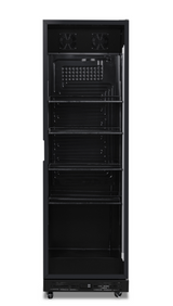 Glasdeur koelkast NAP-360 | 375L | Zwart | +2/+10 ºC | Geforceerd | Wielen | 4595x620x1950(h)mm