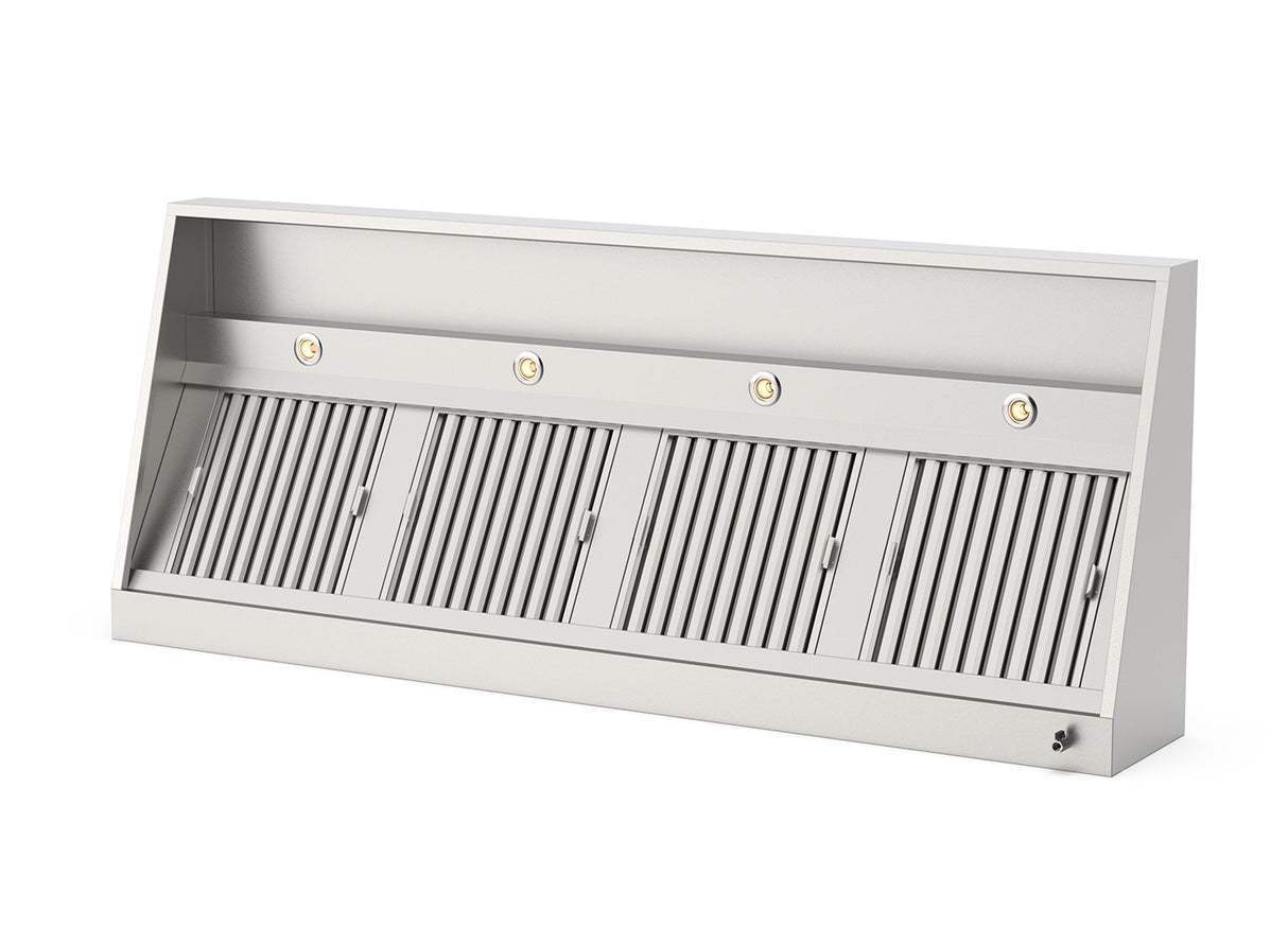 RVS Afzuigkap Horeca Wandmodel met led verlichting 2800x1000x400mm (schade)