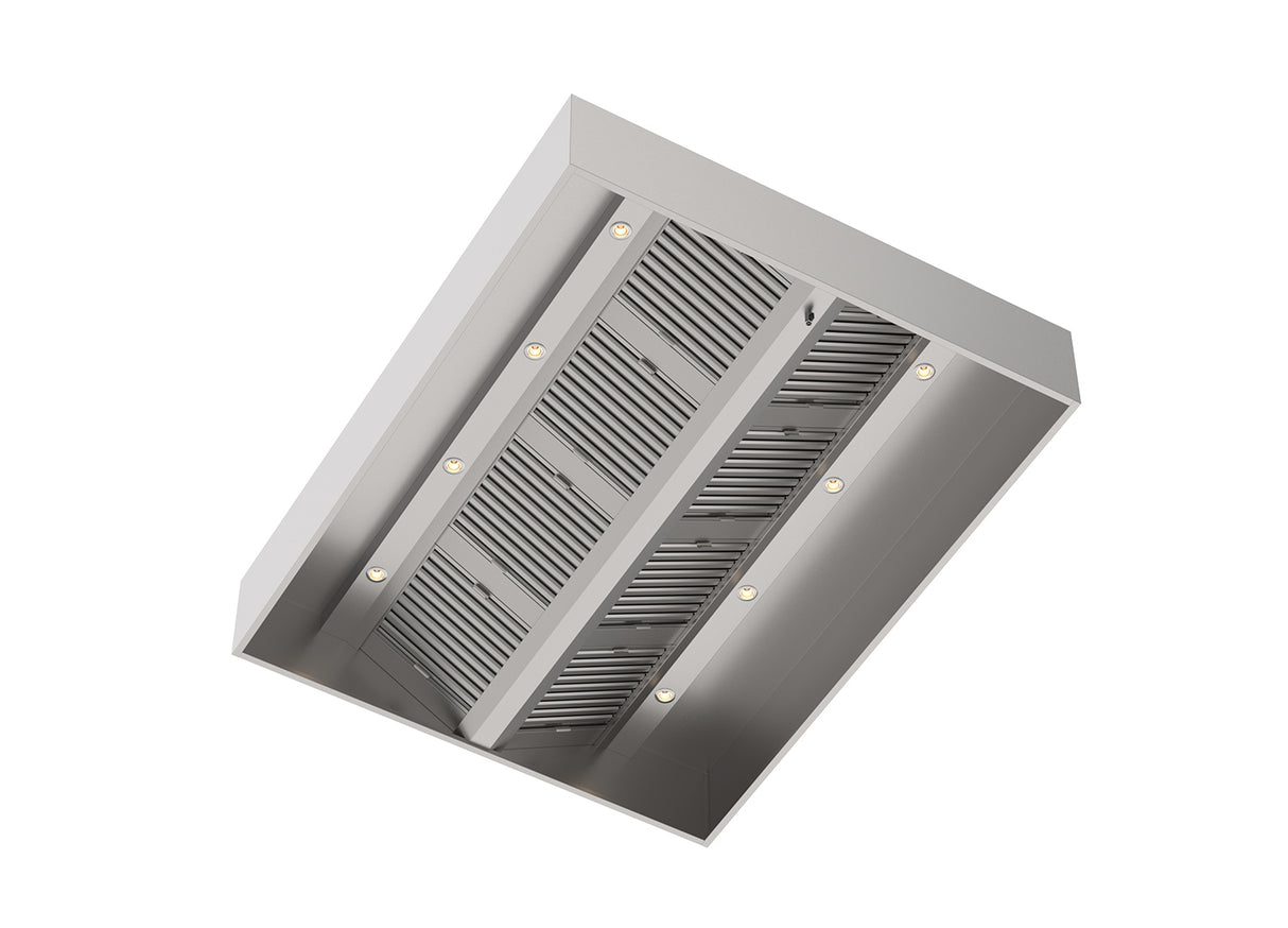 RVS Afzuigkap Eilandmodel met led verlichting 2000x1500x400mm