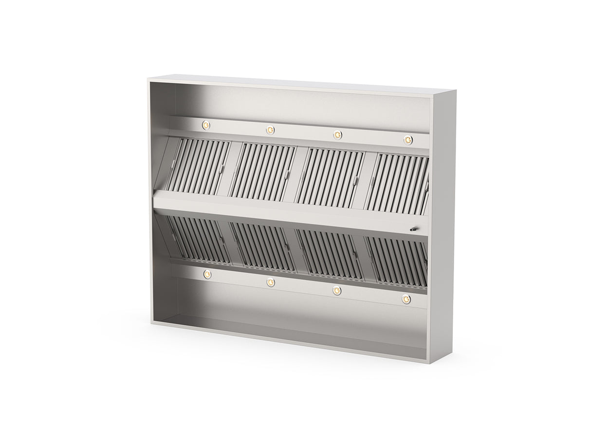 RVS Afzuigkap Eilandmodel met led verlichting 2500x2000x400mm