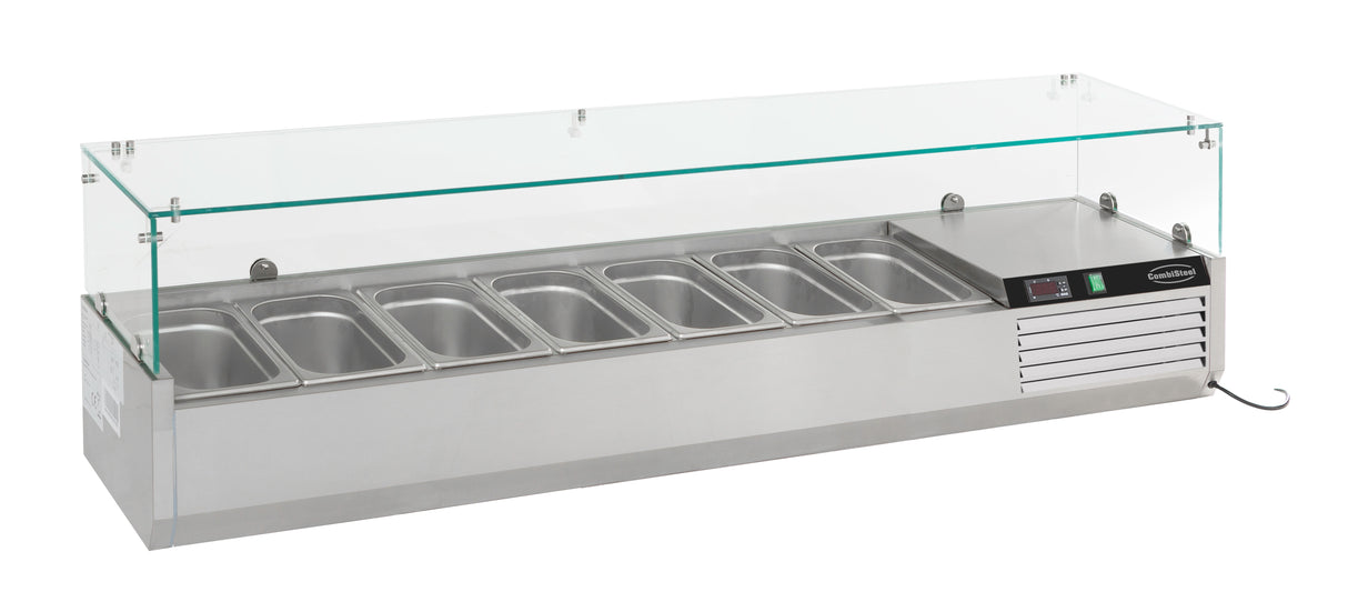 Opzetkoelvitrine | 7x1/3 GN | 1600x395x435(h)mm
