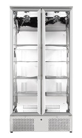 Barkoeler Hoog RVS | 458L | 2 Glasdeuren | +2°C/+10°C | Geventileerd | 900x515x1820(h)mm