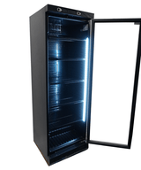 Drankenkoeling Zwart | 382L | Glasdeur | +4°C/+10°C | Statisch met Ventilator | 595x650x1850(h)mm