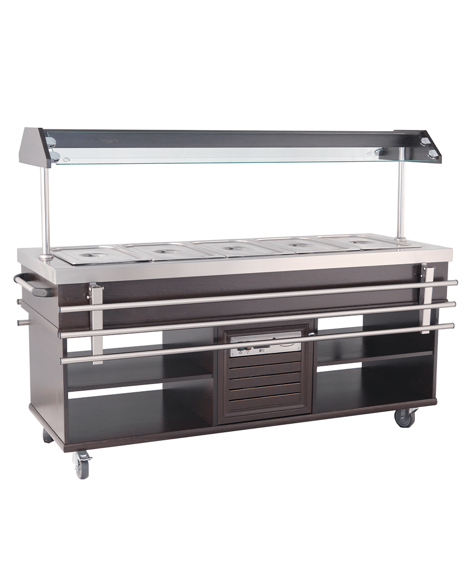 Gekoeld Buffet | 5x 1/1 GN | +4°C/+8°C | Statisch | Verlichte Kap | 1900x700x1400(h)mm