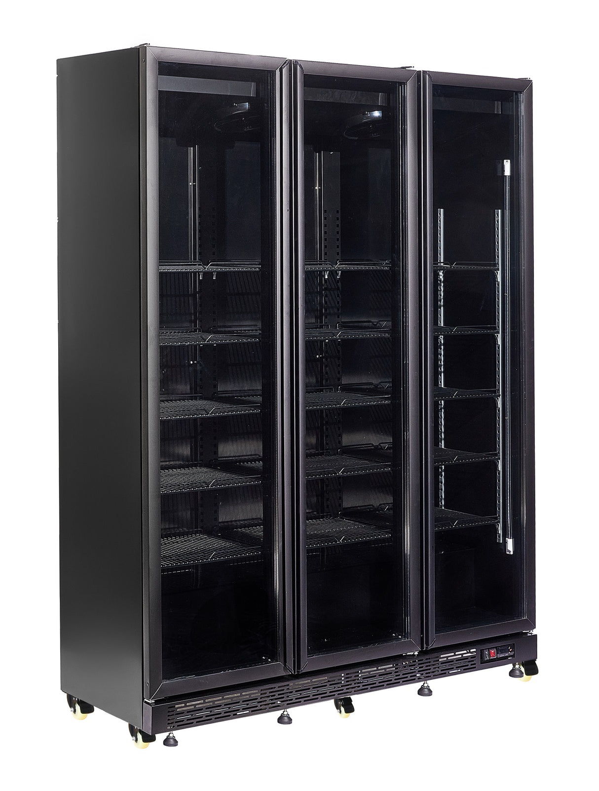 Glasdeur Koelkast | 1200L | Zwart | +2°C/+10°C | Geforceerd | Draaideuren | 1600x600x2100(h)mm