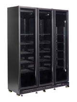 Glasdeur Koelkast | 1200L | Zwart | +2°C/+10°C | Geforceerd | Draaideuren | Anti-Condens Verwarming | 1600x600x2100(h)mm