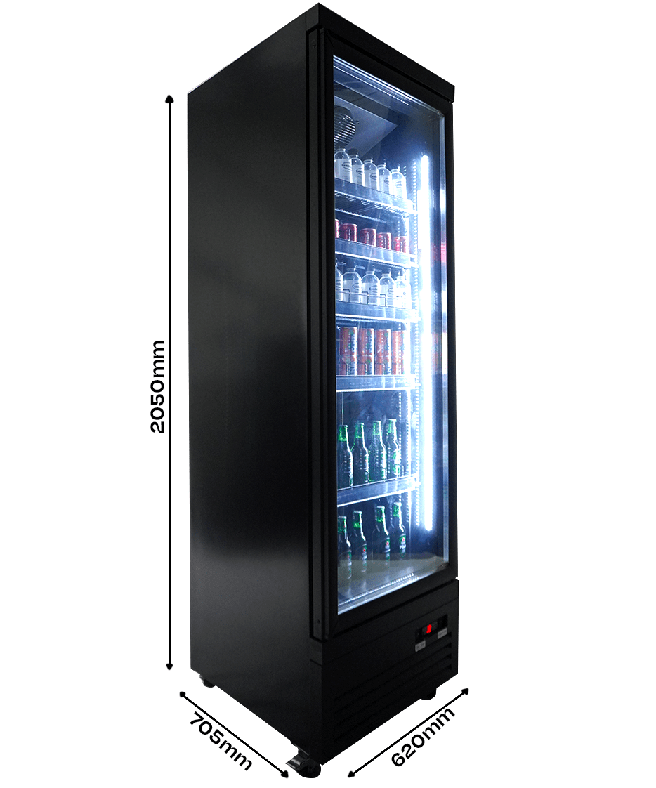 Glasdeur Koelkast | 500L | Zwart | 0°C/+10°C | Geforceerd | 620x705x2050(h)mm