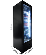 Glasdeur Koelkast | 500L | Zwart | 0°C/+10°C | Geforceerd | 620x705x2050(h)mm