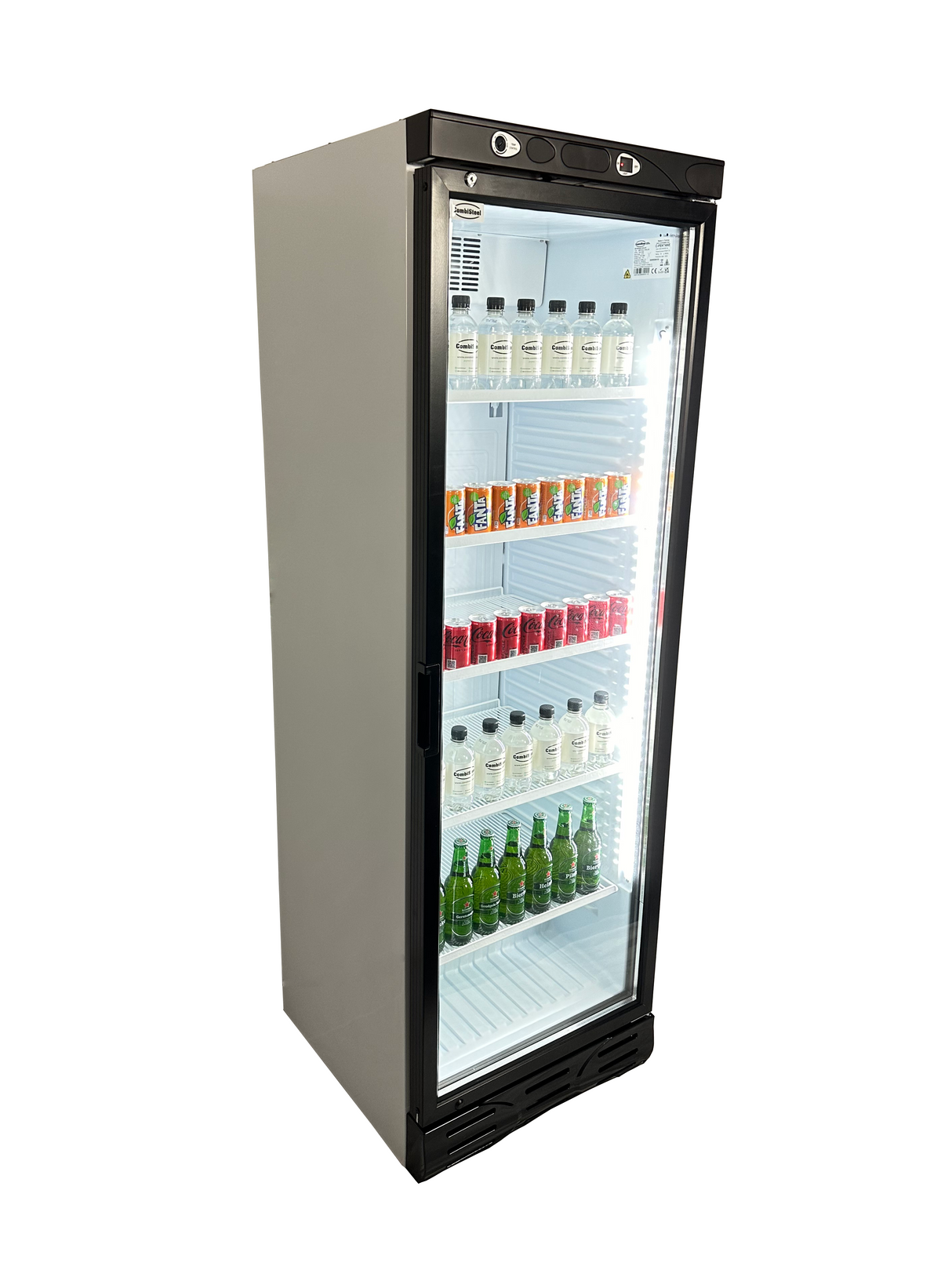 Drankenkoeling Wit | 382L | Glasdeur | +4°C/+10°C | Statisch met Ventilator  | 595x650x1850(h)mm