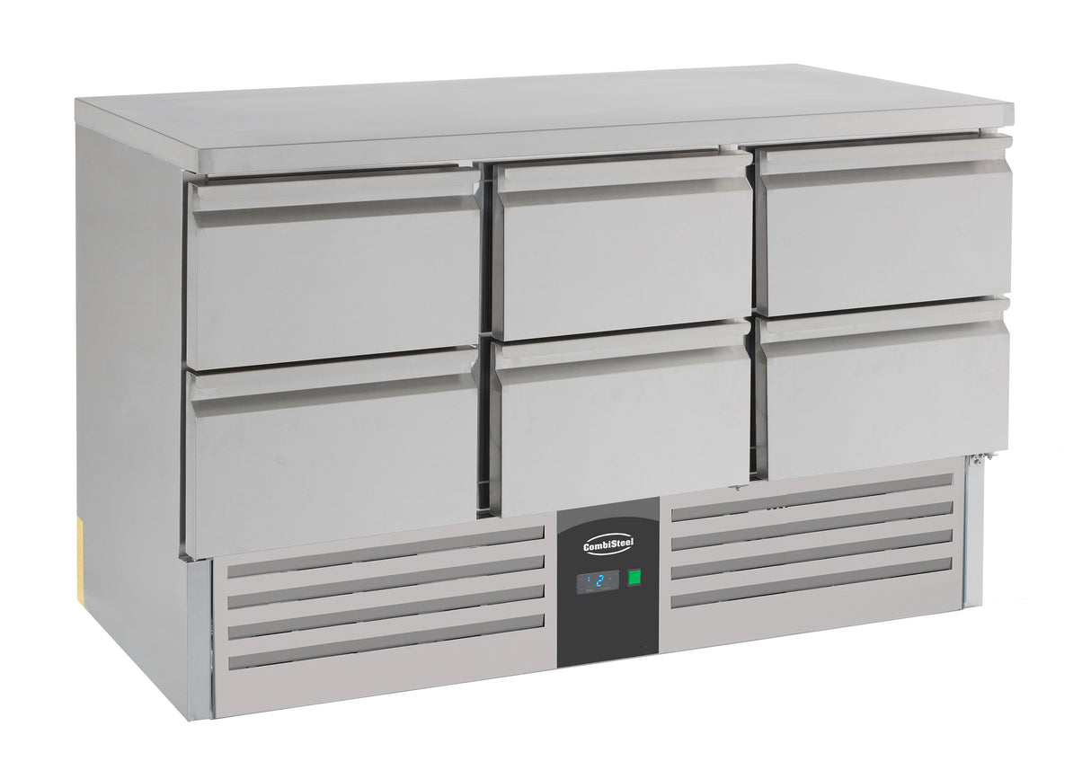Koelwerkbank | 400L | 6 Laden | +2°C/+8°C | Statisch met ventilator | 1365x700x870(h)mm