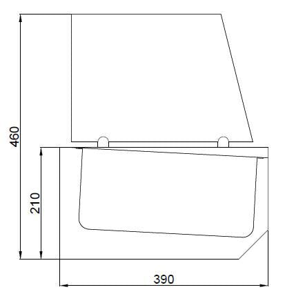 Opzetkoelvitrine | 10x 1/3 GN  +4°C/+10°C | 2100x390x460(h)mm