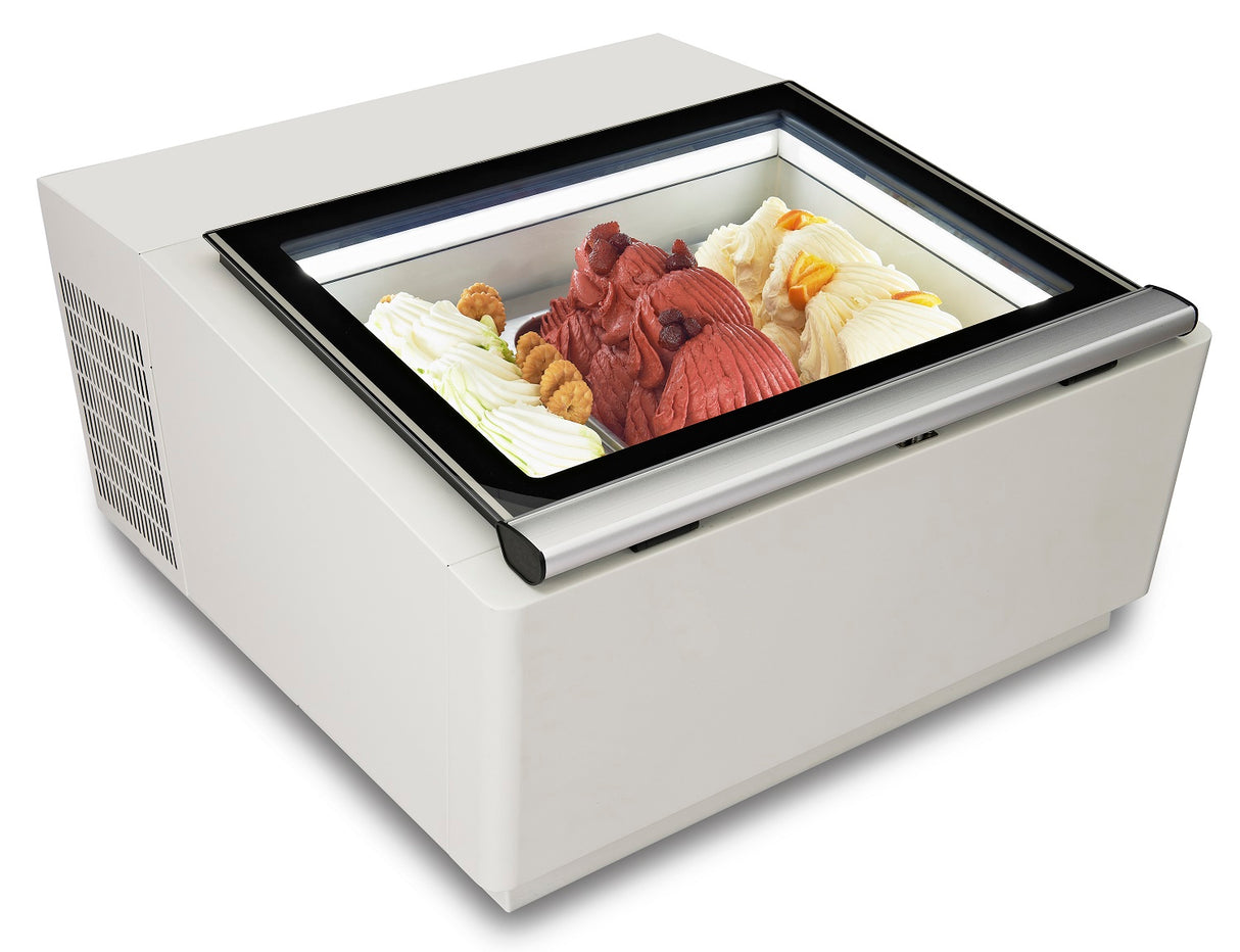 Schepijsvitrine | Wit | 3x 5L | -16°C/-18°C | Statisch | 670x750x375(h)mm
