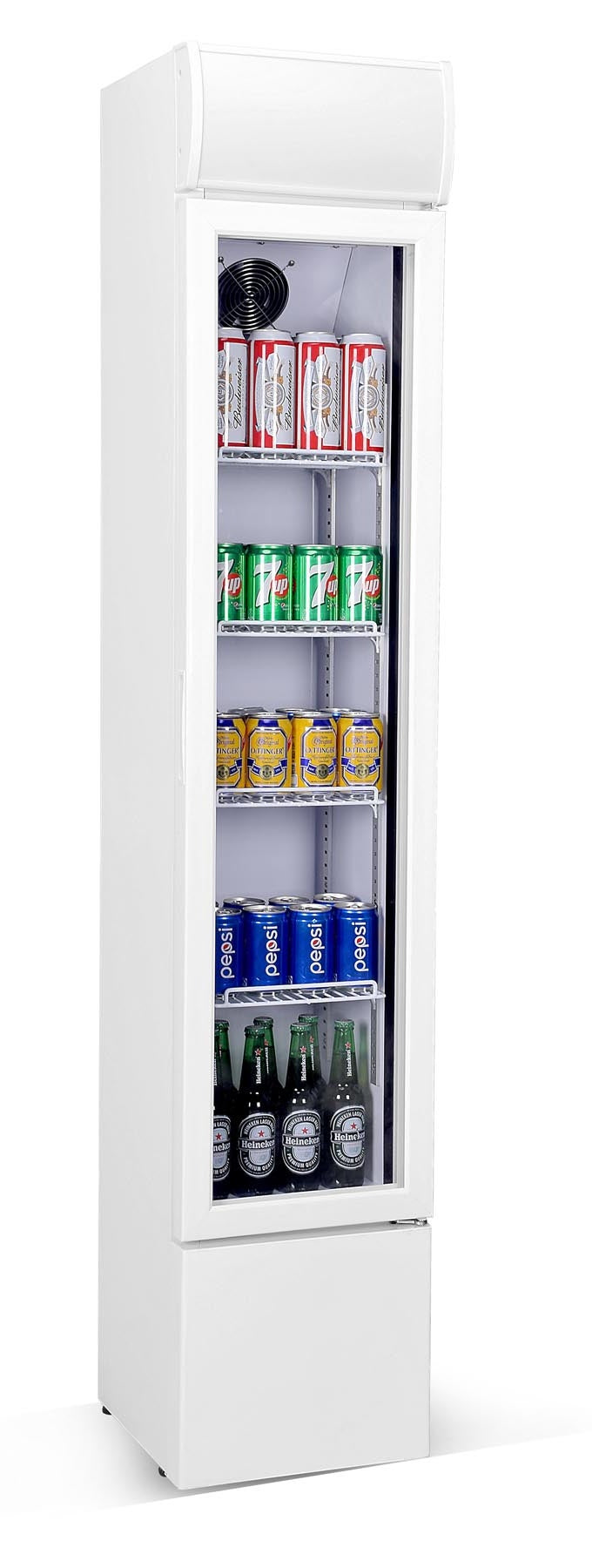 Drankenkoeling Wit | Smal Model | 105L | +2°C/+10°C | Statisch met Ventilator | 360x422x1880(h)mm