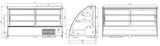 Koelvitrine | 210L | Zwart/RVS | 0°C/+12°C | 1217x590x685(h)mm