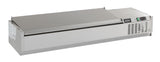 Opzetkoelvitrine met rvs deksel | 10x1/4 GN | 2000x335x225(h)mm