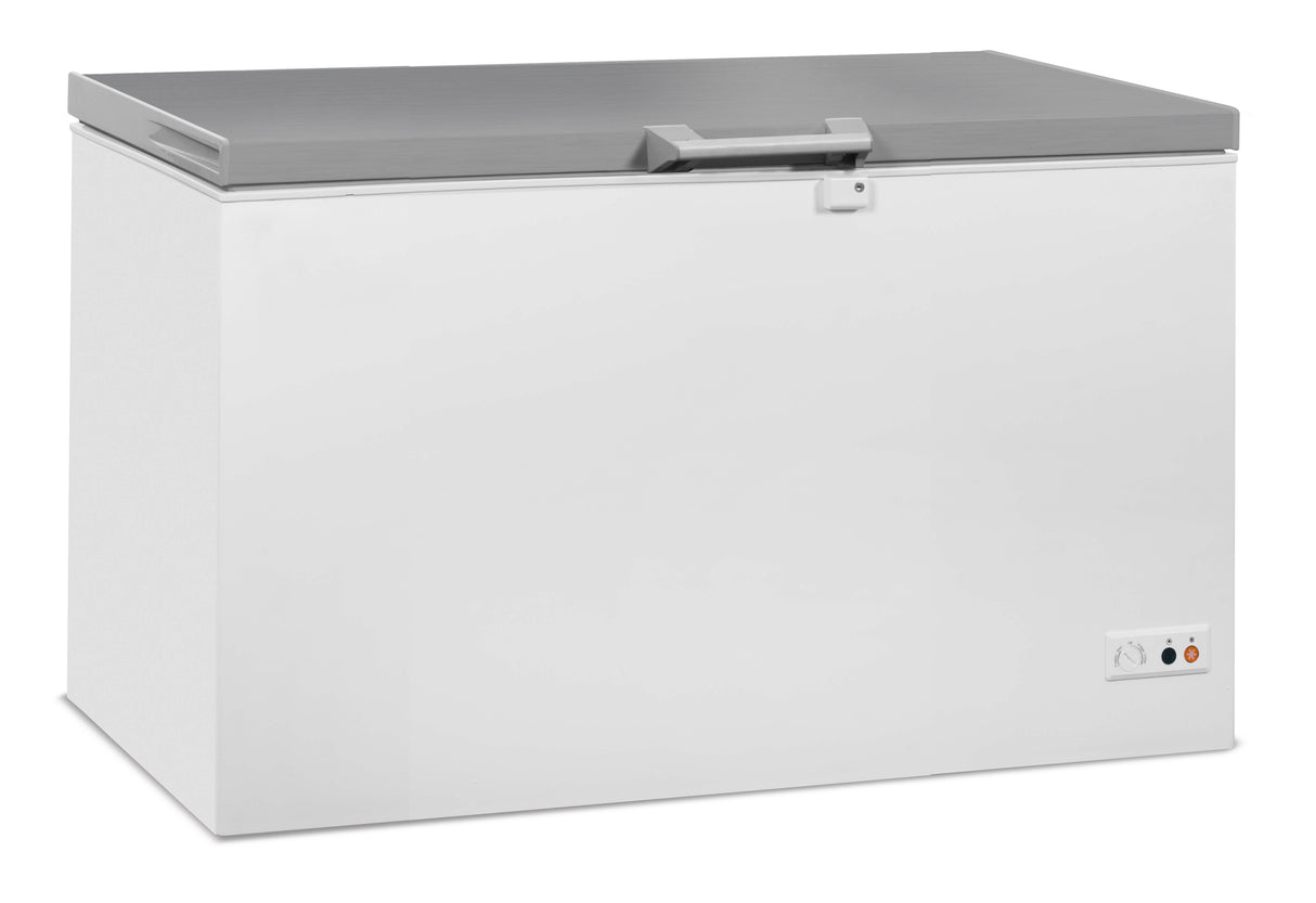 Vrieskist 407L | tot -18°C /-24°C| wit/RVS | klapdeksels | 1316x743x840(h)mm