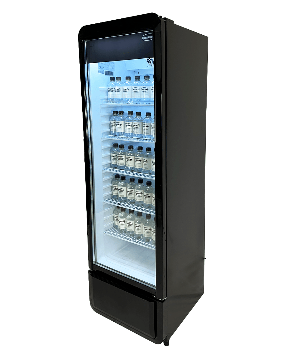 Glasdeur Koelkast | 280L | Zwart | +1°C/+10°C | Geforceerd | Wielen | 540x560x1725(h)mm