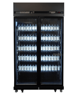Glasdeur Koelkast Zwart | 770L | 2 Glasdeuren | 0°C/+10°C | Geforceerd | 1100x525x1911(h)mm