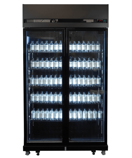 Glasdeur Koelkast Zwart | 770L | 2 Glasdeuren | 0°C/+10°C | Geforceerd | 1100x525x1911(h)mm