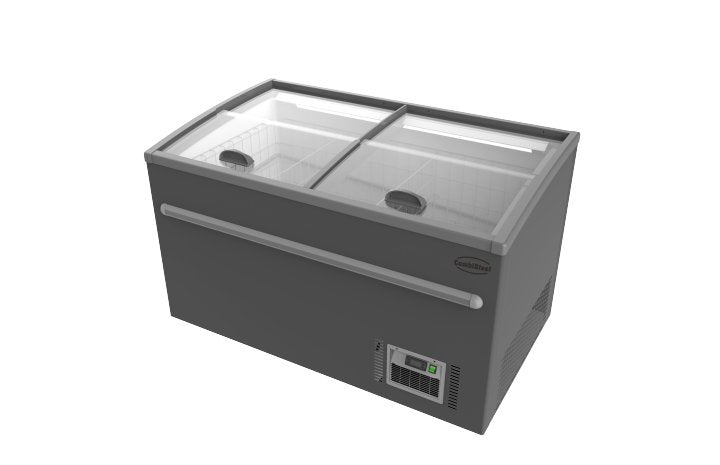 Supermarkt Vrieskist | 530L | Grijs | -18°C/-22°C | Statisch | Schuifdeksels | 1450x850x870(h)mm