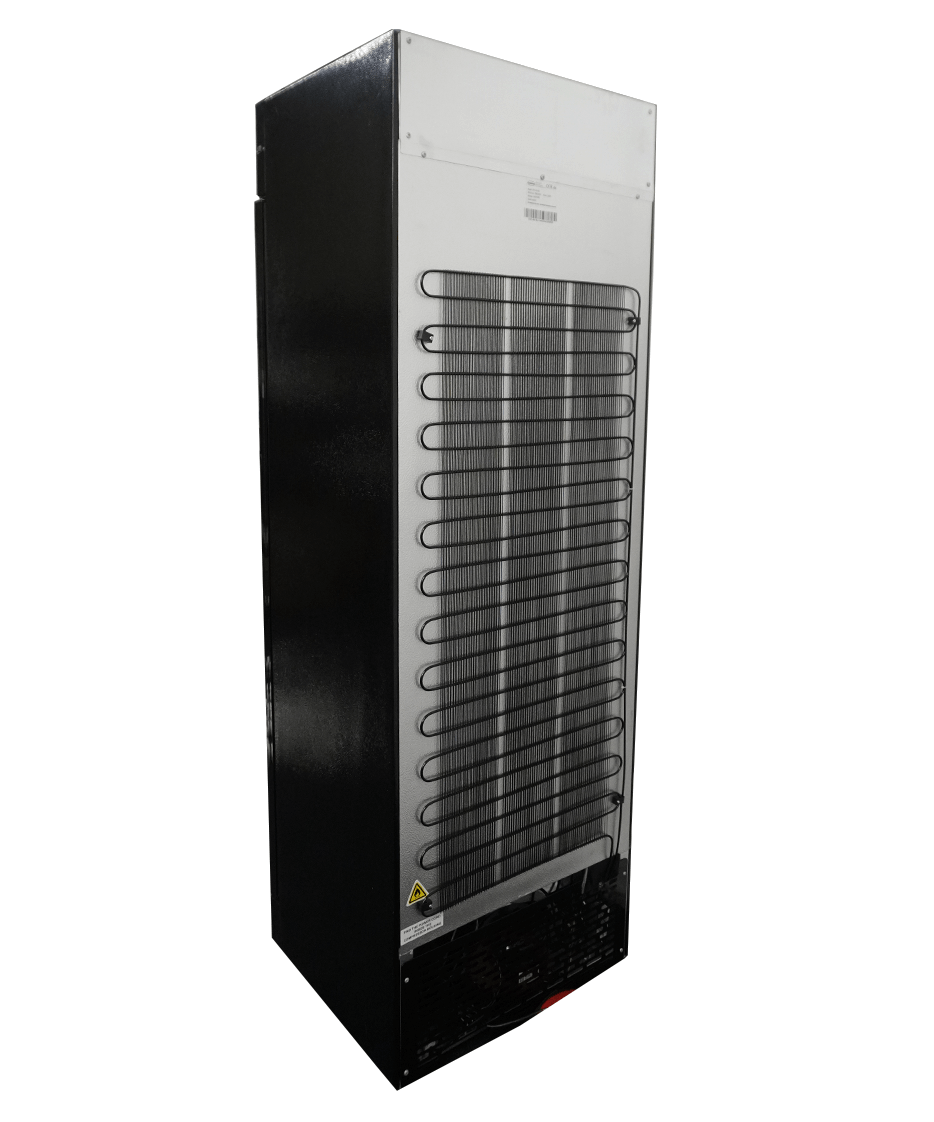 Drankenkoeling met lichtbak | 400L | Zwart | +2°C/+10°C | Statisch | Wielen | 650x595x1950(h)mm